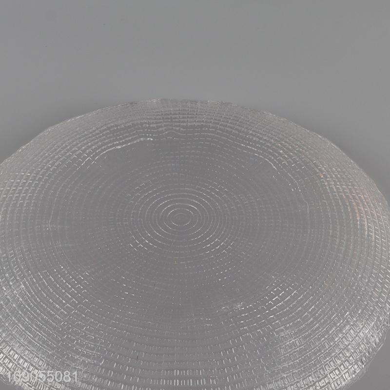 Yiwu market glass transparent fruits plate cake snack plate for sale