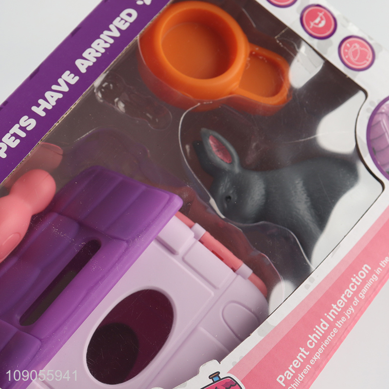 Wholesale Mini Pet House Rabbit Pretend Play Set for Kids Boys Girls