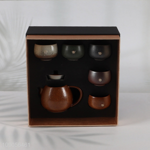 Popular products gifts box Chinese-Style ceramic stoneware teapot teacup set