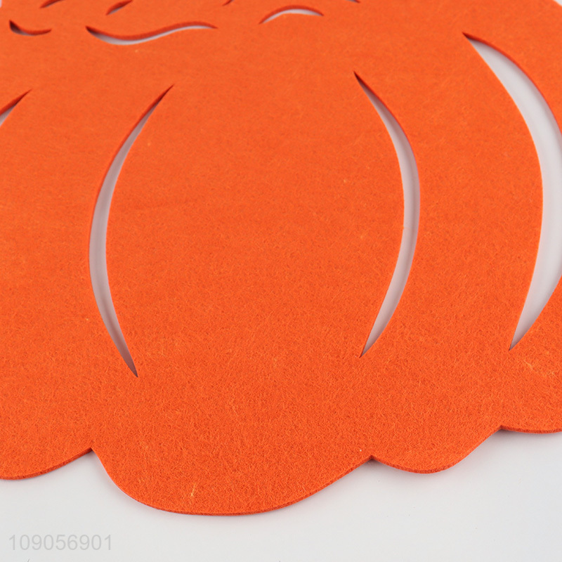 Hot Sale Halloween Placemats Non-Woven Pumpkin Placemats Pumpkin Coasters Table Mats