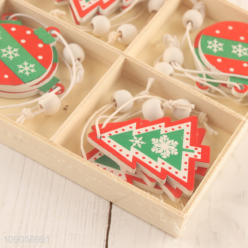 Online Wholesale Christmas Tree Wooden Hanging Ornaments for Christmas Party Decoration
