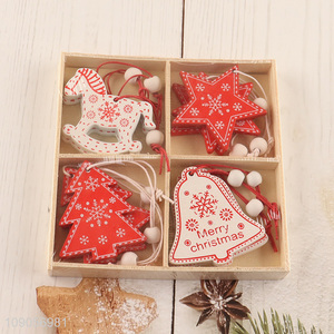 Factory Price Christmas Tree Wooden Ornaments Christmas Tree Hanging Decorations