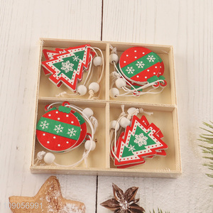Online Wholesale Christmas Tree Wooden Hanging Ornaments for Christmas Party Decoration