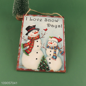 Promotional Christmas Wooden Hanging Sign Plaque Board for Christmas Tree Decoration