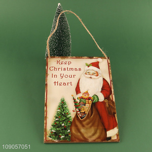 New Product Wooden Hanging Sign Plaque Board Christmas Tree Wooden Hanging Ornaments