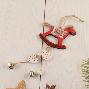 High Quality Wooden Rocking Horse Shaped Christmas Tree Hanging Decorations Hanging Pendants
