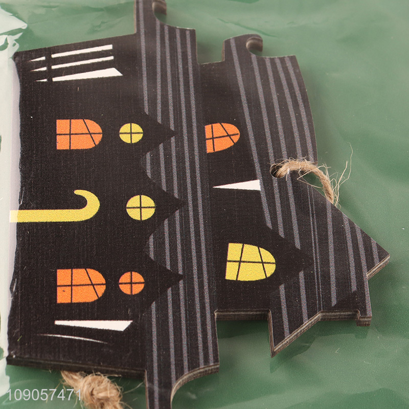 New Arrival Halloween Wooden House Decorations Halloween Wooden Hanging Ornaments