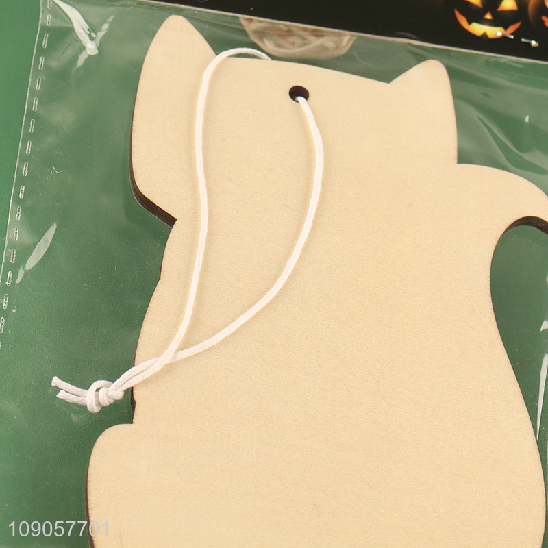 Factory Price Halloween Wooden Hanging Decorations Wooden Fox Hanging Ornaments