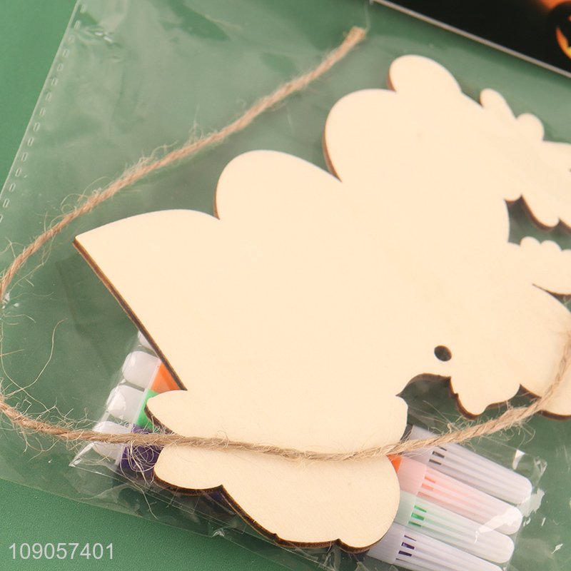 New Product DIY Coloring Wooden Halloween Craft Kit for Kids Boys Girls