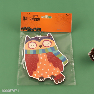New Arrival Halloween Owl Decorations Wooden Hanging Ornaments with Rope