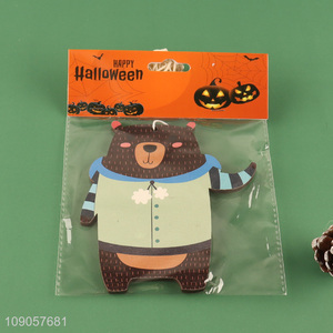 Promotional Halloween Wooden Bear Decorations Halloween Wooden Hanging Ornaments