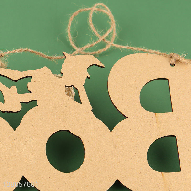 Good Quality Halloween Boo Hanging Signs Wooden Hanging Ornaments for Front Door