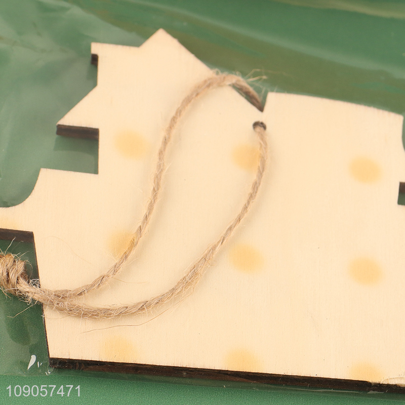 New Arrival Halloween Wooden House Decorations Halloween Wooden Hanging Ornaments