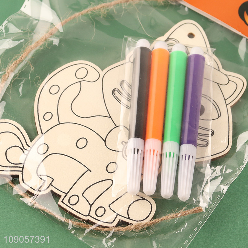 Wholesale DIY Coloring Wooden Halloween Crafts for Halloween Party Decoartion