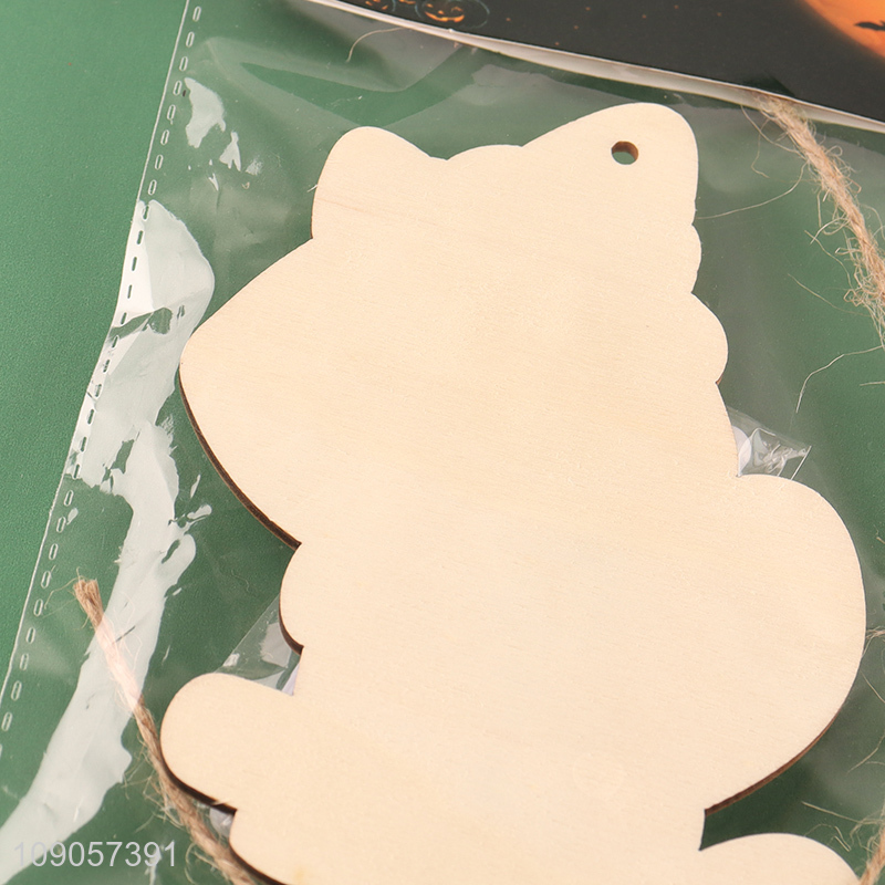 Wholesale DIY Coloring Wooden Halloween Crafts for Halloween Party Decoartion