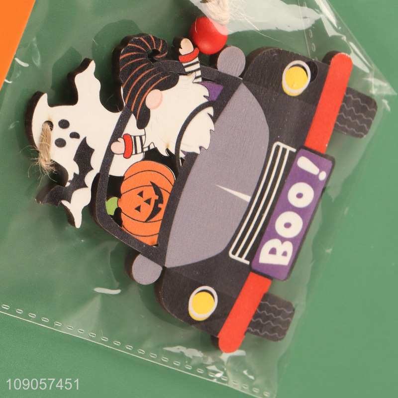 Hot Sale Halloween Pumpkin Car Decorations Wooden Hanging Ornaments for Tree