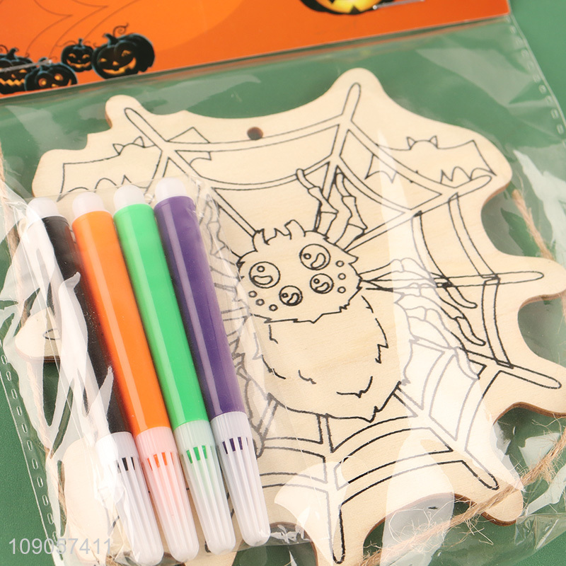 High Quality DIY Coloring Halloween Wooden Craft Kit Halloween Decorations