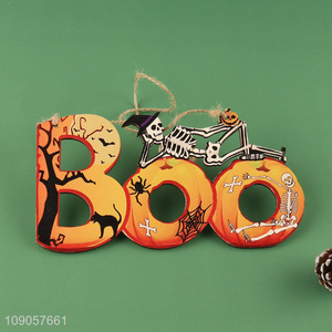 Good Quality Halloween Boo Hanging Signs Wooden Hanging Ornaments for Front Door