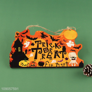 New Product Halloween Trick or Treat Wooden Door Decorations Wooden Hanging Ornaments