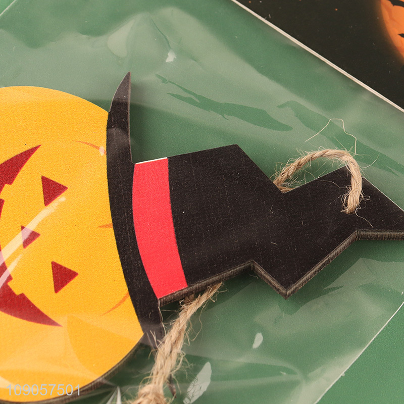 Factory Price Halloween Wooden Pumpkin Hanging Ornaments Wooden Pumpkin Pendants