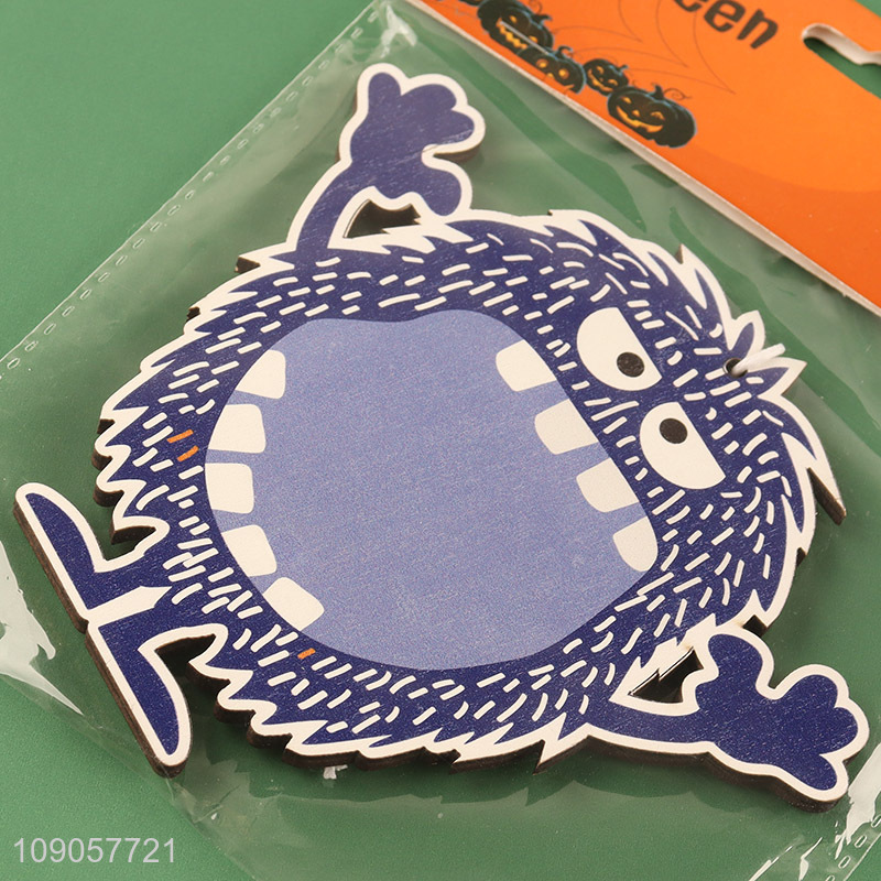 Factory Supply Halloween Wooden Hanging Decorations Wooden Monster with Rope