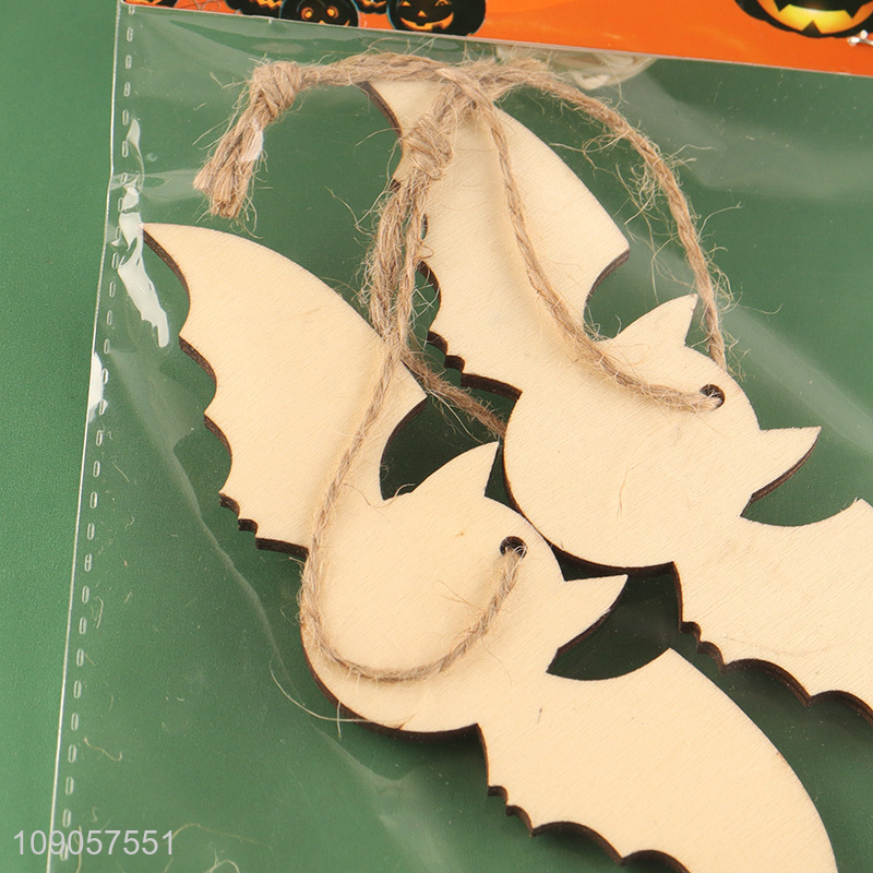 Popular Product Halloween Wooden Bat Hanging Ornaments for Home Party Wall Decor
