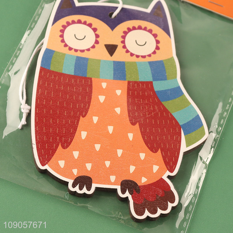 New Arrival Halloween Owl Decorations Wooden Hanging Ornaments with Rope