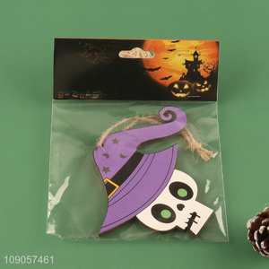 Good Quality Halloween Wooden Decorations Wooden Hanging Ornaments with Rope