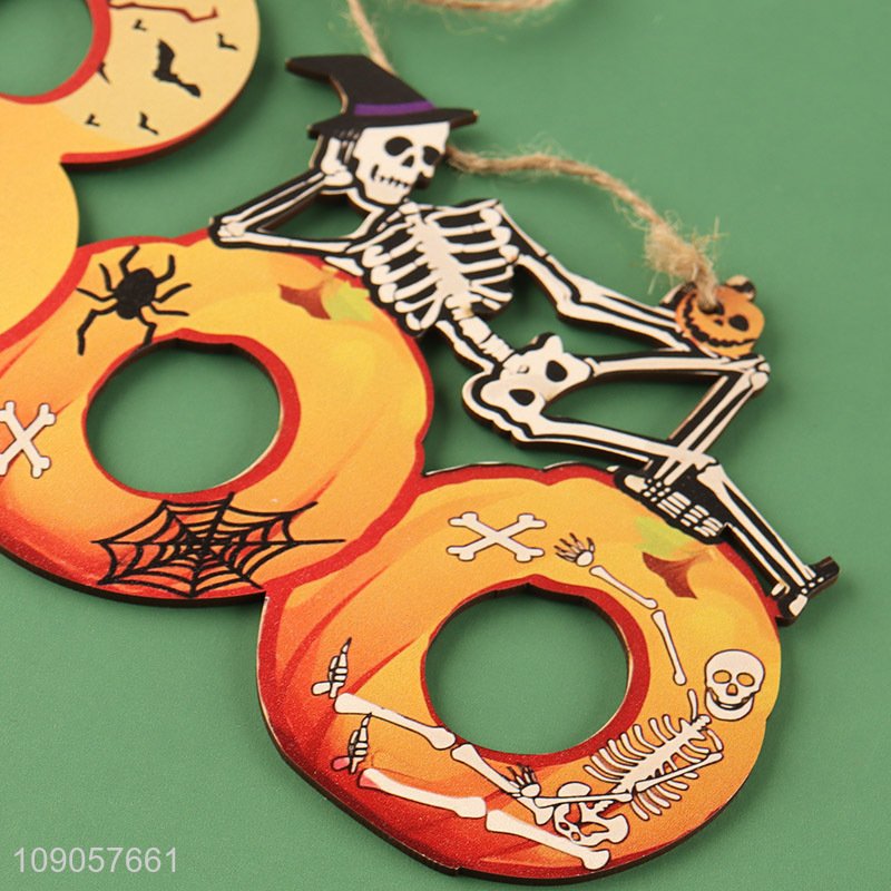 Good Quality Halloween Boo Hanging Signs Wooden Hanging Ornaments for Front Door