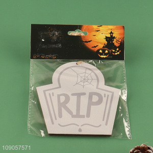New Arrival Halloween Wooden Hanging Ornaments Wooden RIP Tombstones Decorations