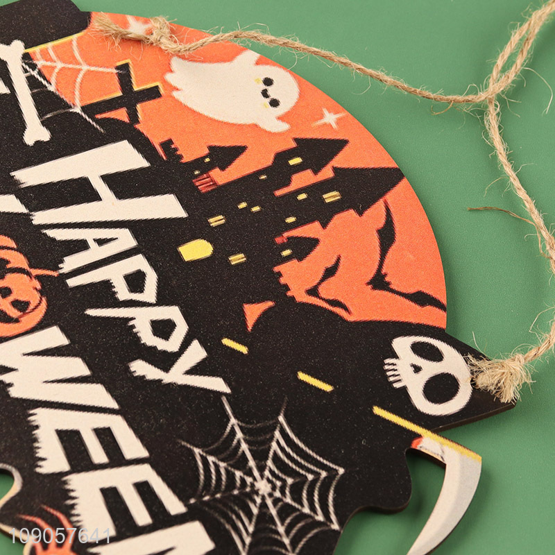 High Quality Happy Halloween Wooden Door Sign Halloween Wooden Hanging Ornaments