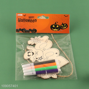 New Product DIY Coloring <em>Wooden</em> Halloween <em>Craft</em> Kit for Kids Boys Girls