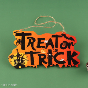Hot Sale Halloween Trick or Treat Wooden Door Sign Halloween Wooden Hanging Decorations