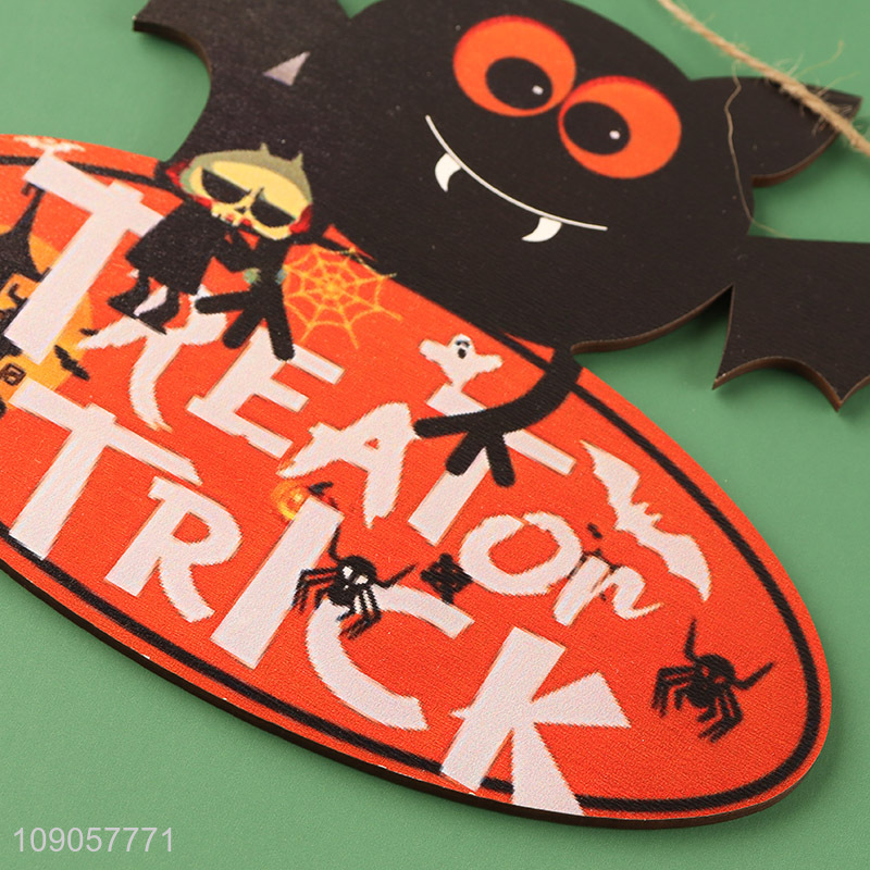 New Arrival Halloween Trick or Treat Sign Halloween Wooden Hanging Door Decorations