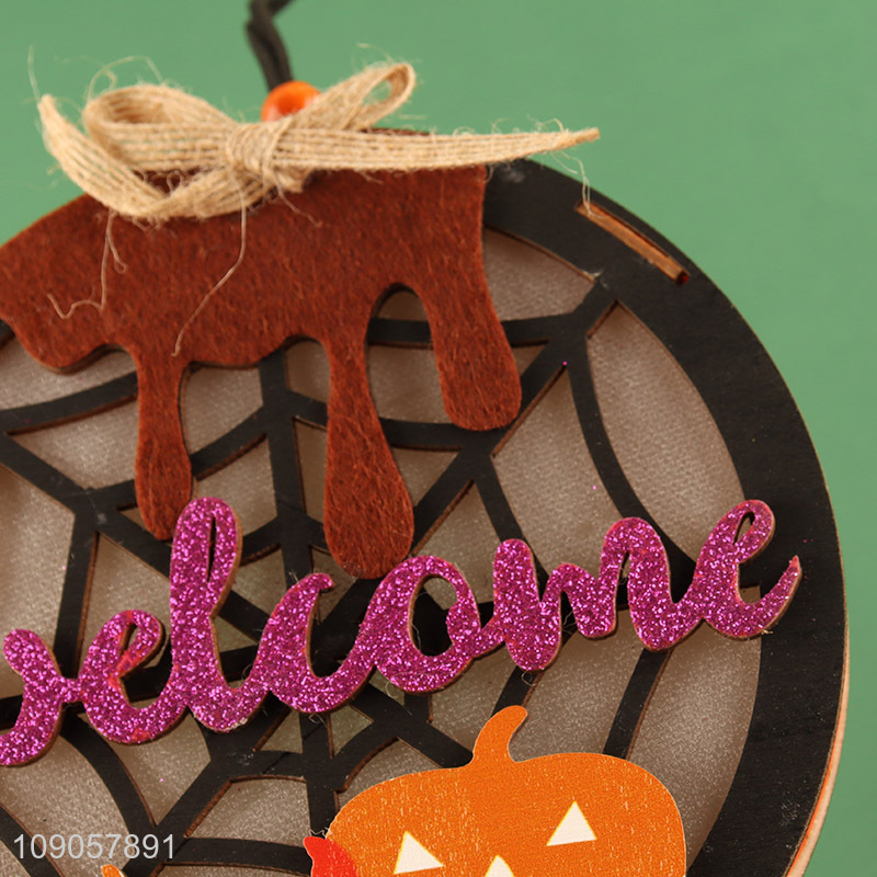 New Product Light Up Halloween Wooden Hanging Decorations for Halloween Tree