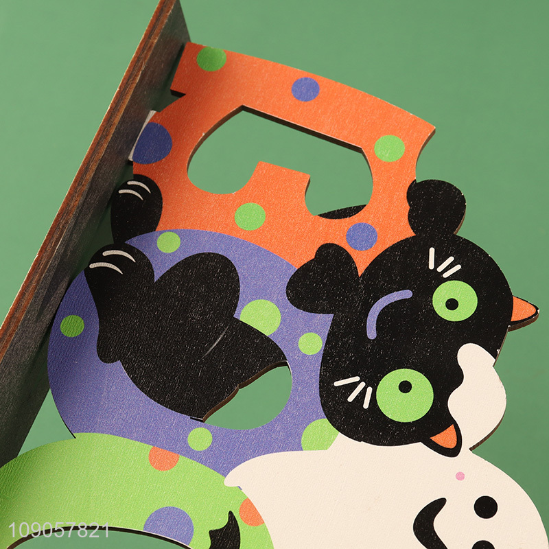 Factory Supply Halloween Wooden Table Decorations Halloween Boo Signs for Decor