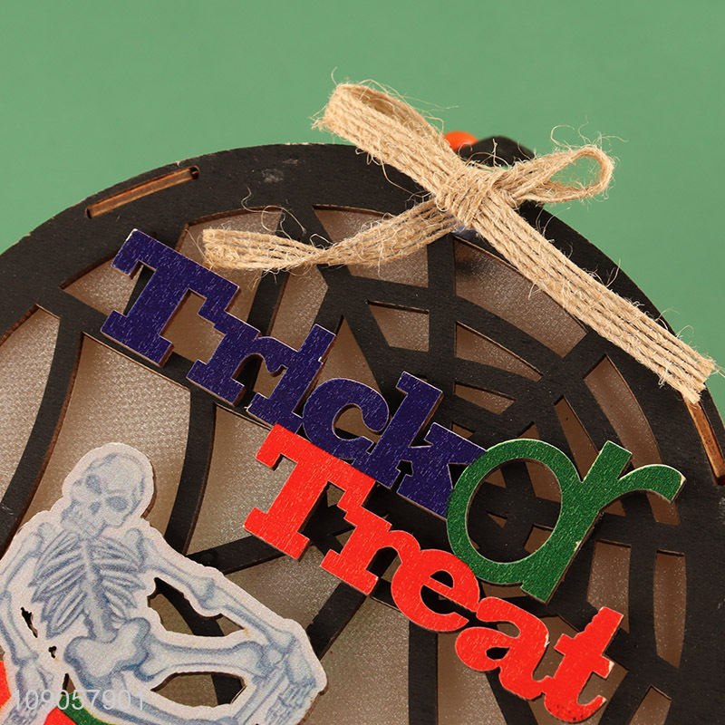 High Quality Light Up Halloween Wooden Hanging Ornaments Wooden Hanging Decorations