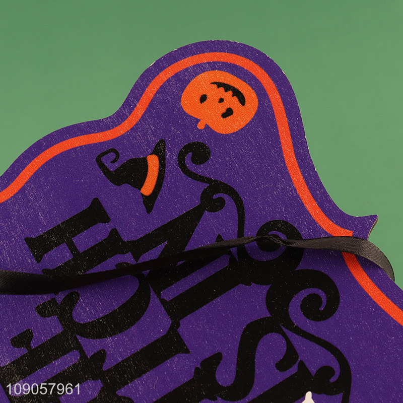 Promotional Halloween Witch Sign Halloween Wooden Hanging Decorations for Front Door