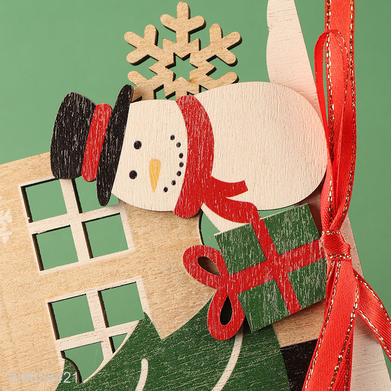 Factory Wholesale Christmas Wooden Ornaments Christmas Tree Hanging Decorations