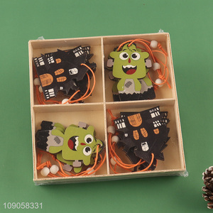 Hot Sale 12PCS Halloween Wooden Decorations Wooden Hanging Ornaments for Party Decor