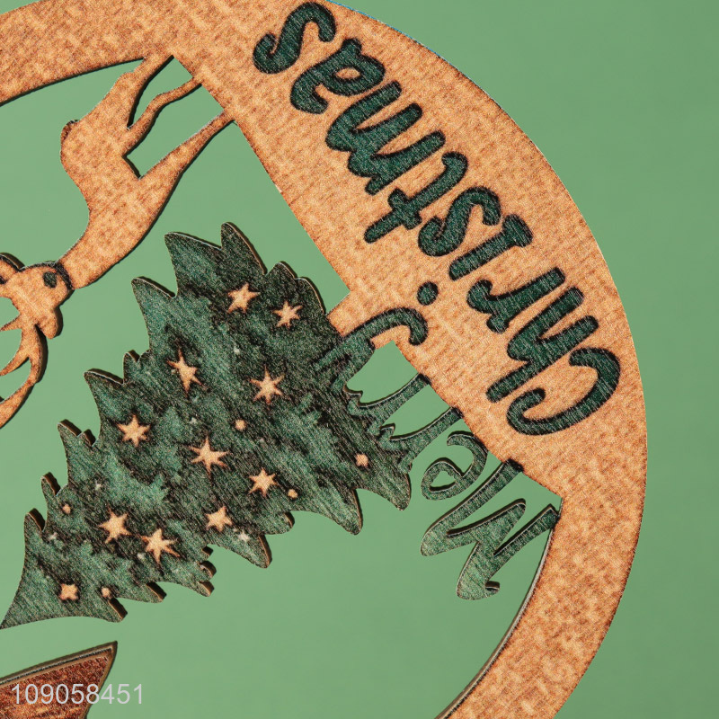 Hot Selling Wooden Hanging Christmas Tree Ornaments Christmas Home Party Gifts