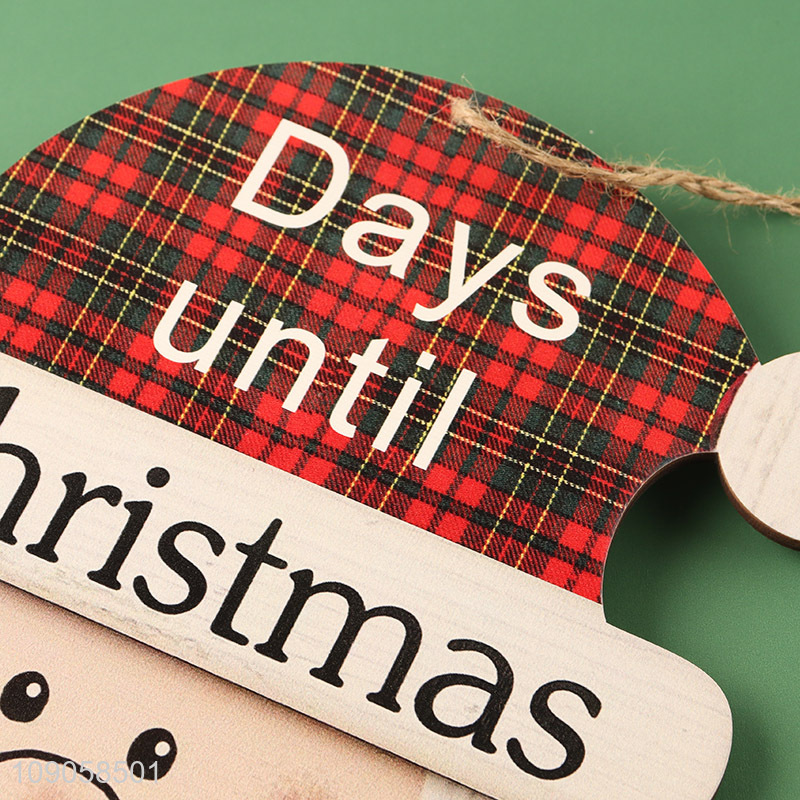 Wholesale Wooden Santa Claus Advent Calendar Hanging Christmas Counterdown Calender