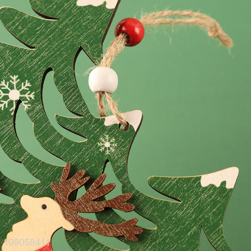 Factory Supply Christmas Wooden Ornaments Christmas Tree Wooden Hanging Ornaments
