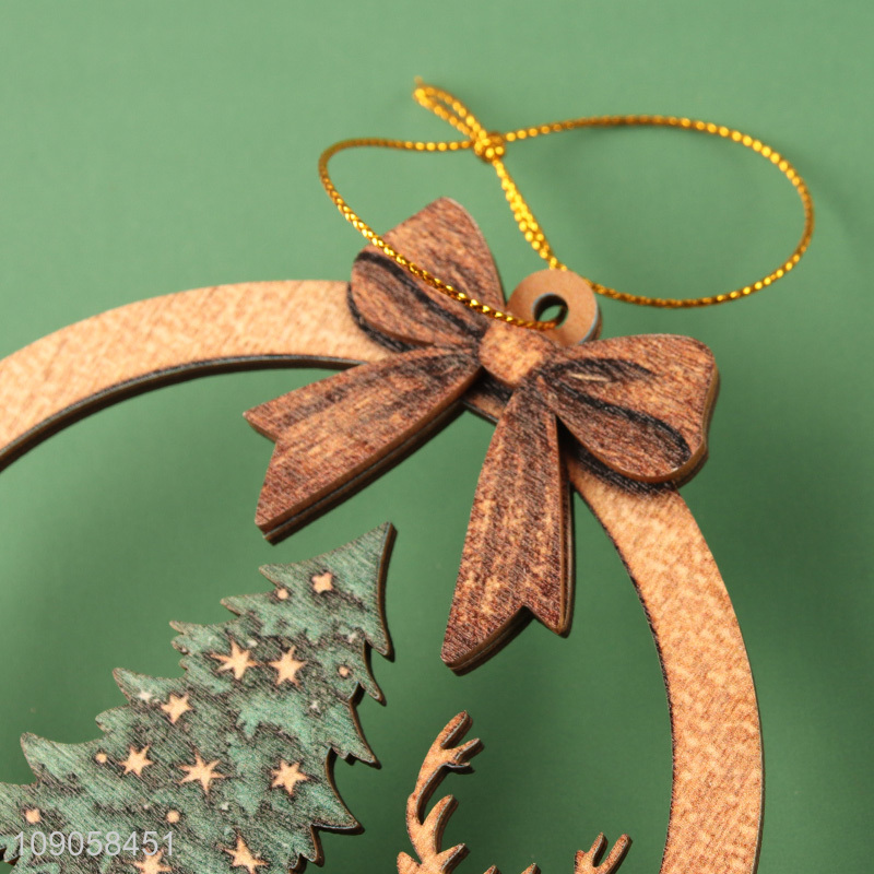 Hot Selling Wooden Hanging Christmas Tree Ornaments Christmas Home Party Gifts