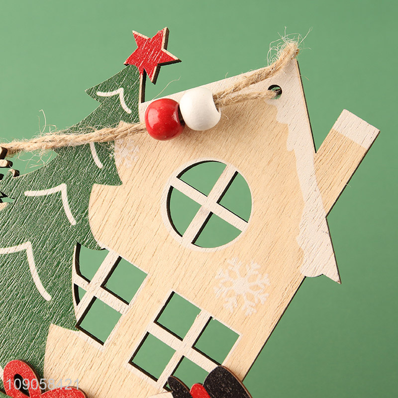 Factory Wholesale Christmas Wooden Ornaments Christmas Tree Hanging Decorations