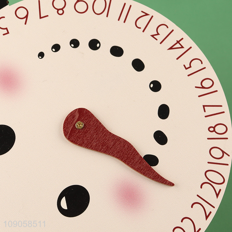 New Product Wooden Christmas Snowman Advent Calendar Reusable Hanging Countdown Calendar