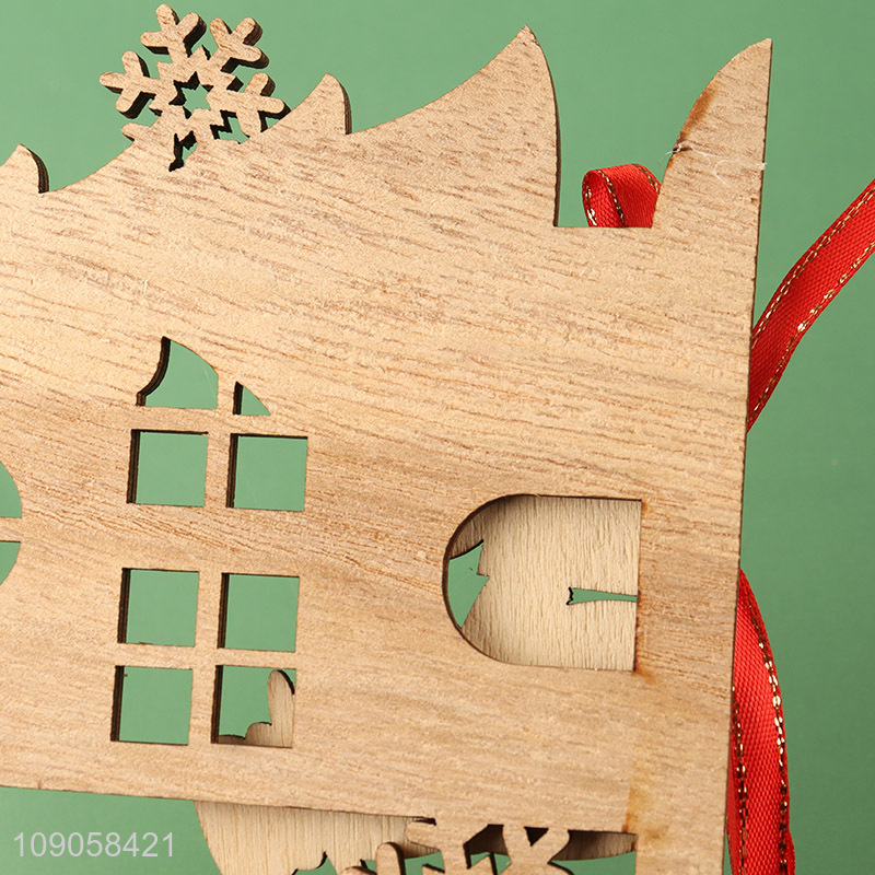 Factory Wholesale Christmas Wooden Ornaments Christmas Tree Hanging Decorations