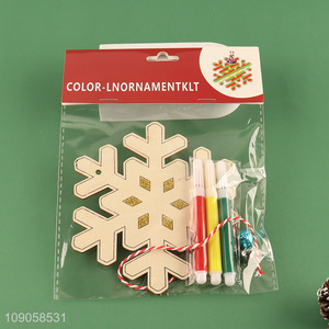 Wholesale DIY Coloring <em>Wooden</em> Christmas <em>Craft</em> Kit Unfinished Christmas <em>Wooden</em> Slices