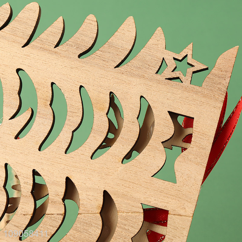 Factory Supply Christmas Wooden Ornaments Christmas Tree Wooden Hanging Ornaments