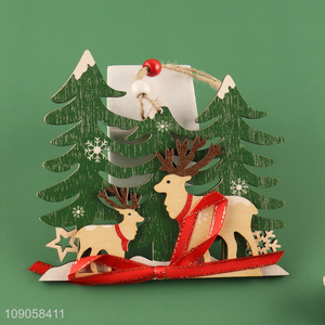 Factory Supply Christmas Wooden Ornaments Christmas Tree Wooden Hanging Ornaments